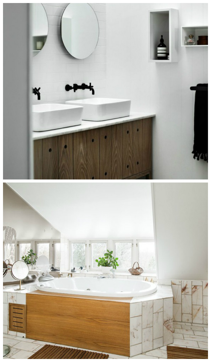 Дизайн ванной комнаты в скандинавском стиле, фото