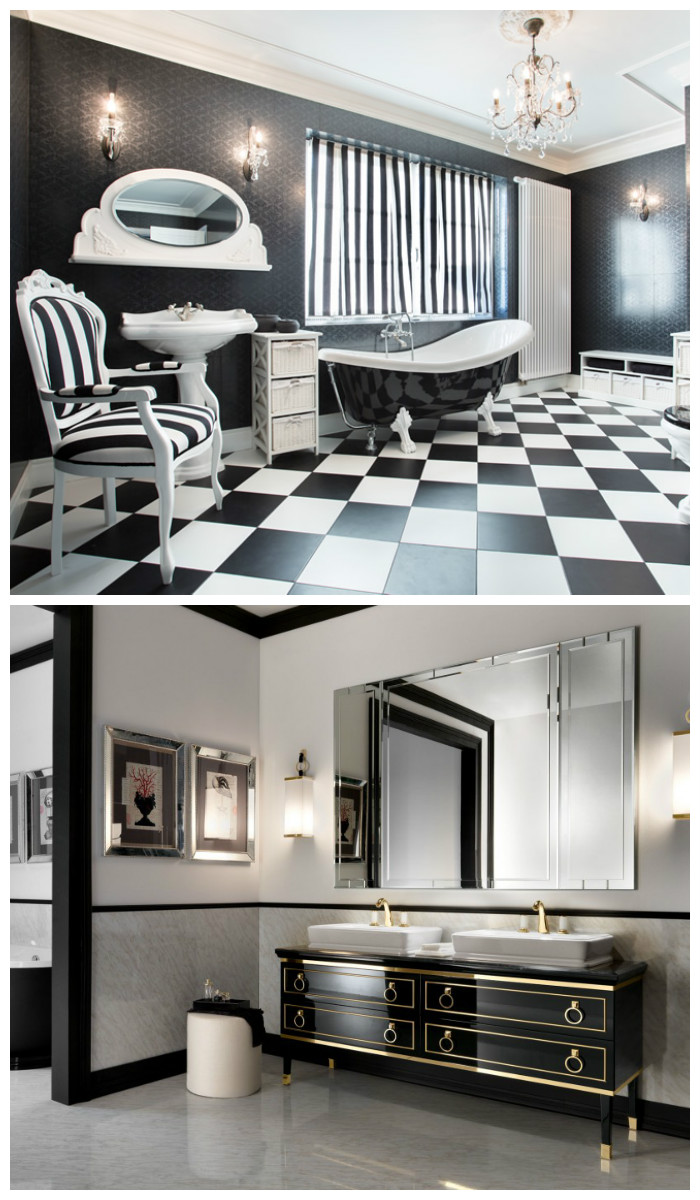 Дизайн ванной комнаты в стиле арт-деко