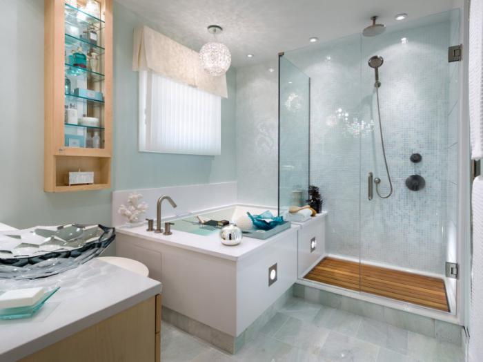 фото дизайна ванной комнаты с душевой кабиной