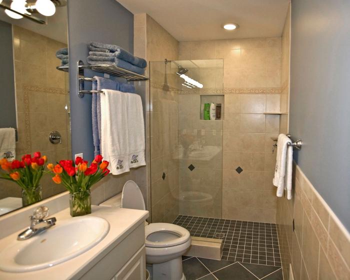 фото дизайна ванной комнаты с душевой кабиной