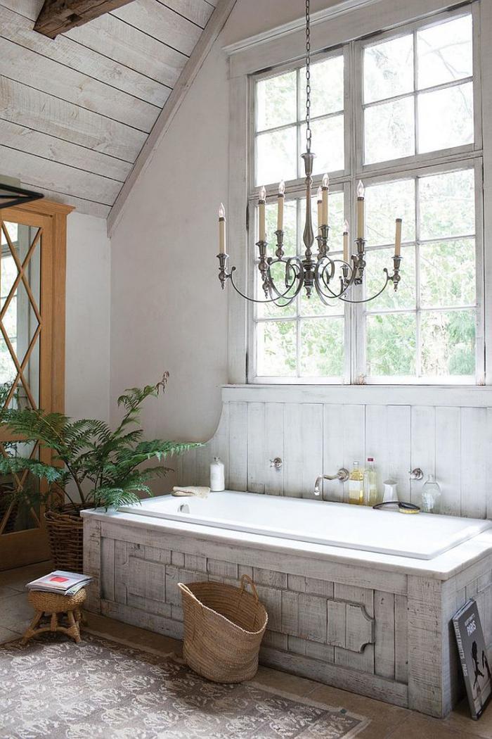 Дизайн ванной комнаты в стиле шебби-шик
