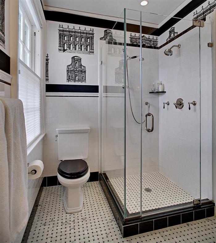Дизайн ванной комнаты в чёрно-белом цвете