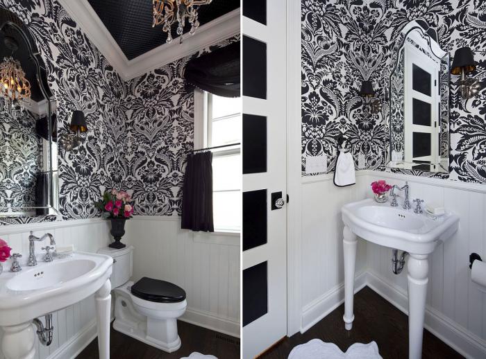 dizajn vannoj komnaty v chyorno belom tsv 5 - 100 вариантов дизайна ванной в черно белом цвете