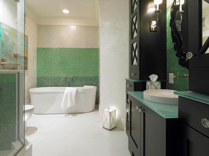 dizajn vannoj v zelyonom tsvete 12 - Дизайн ванной в зелёном цвете. Возвращаемся к природе
