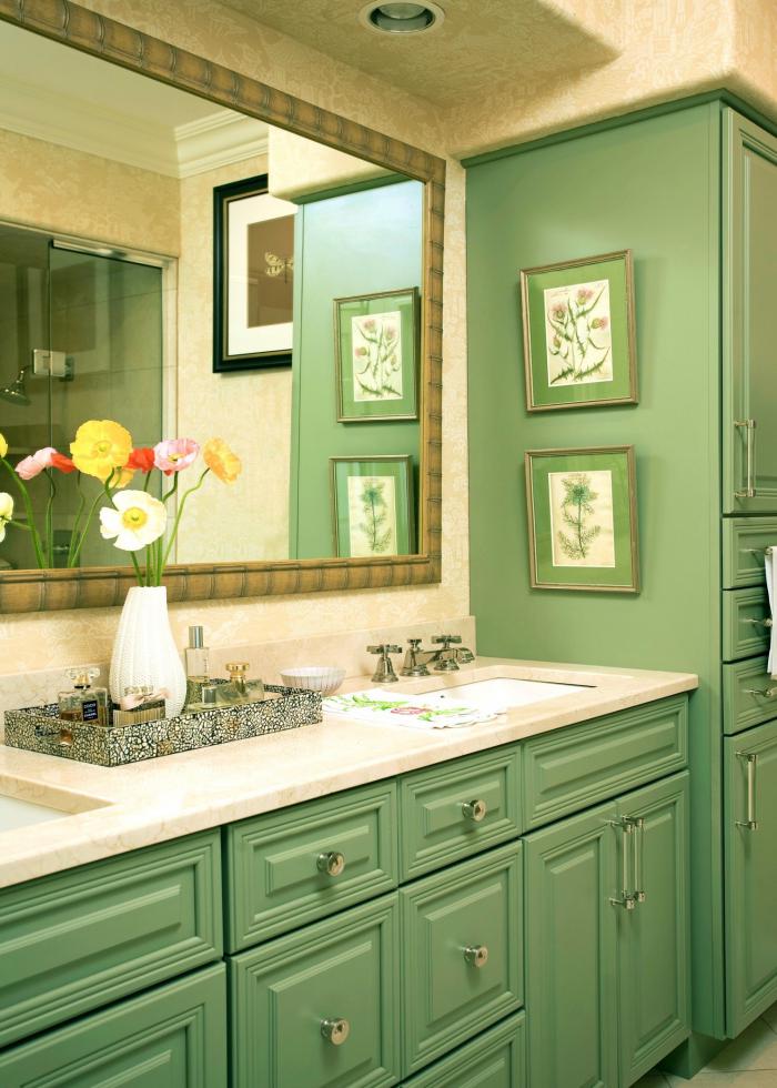 dizajn vannoj v zelyonom tsvete 28 - Дизайн ванной в зелёном цвете. Возвращаемся к природе