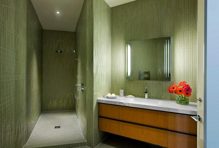 dizajn vannoj v zelyonom tsvete 60 - Дизайн ванной в зелёном цвете. Возвращаемся к природе