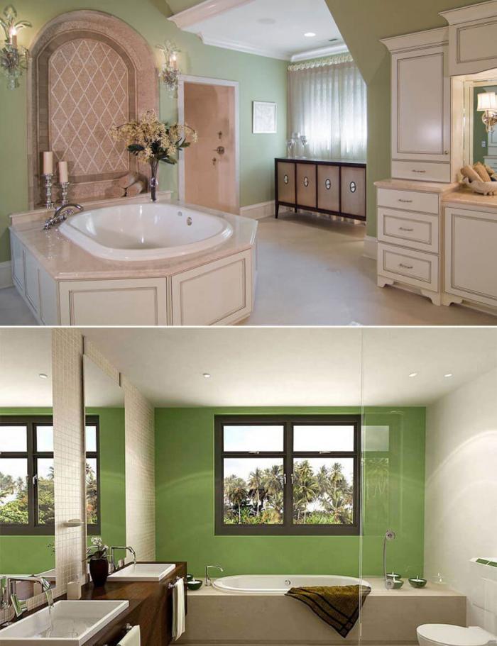 dizajn vannoj v zelyonom tsvete 86 - Дизайн ванной в зелёном цвете. Возвращаемся к природе