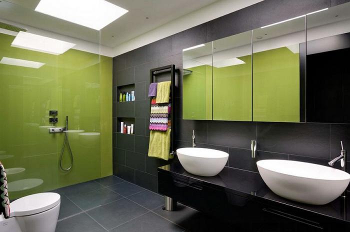 dizajn vannoj v zelyonom tsvete 98 - Дизайн ванной в зелёном цвете. Возвращаемся к природе